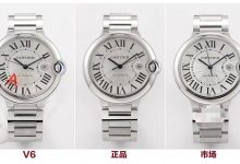真假对比:V6厂卡地亚蓝气球42mm V7版本对比正品及市场版本-涛哥表业